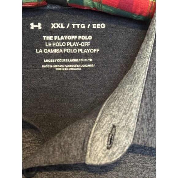 Under Armour Playoff Polo Shirt Golf Athletic Dark Gray XXL Loose Soft Collar - Picture 2 of 4